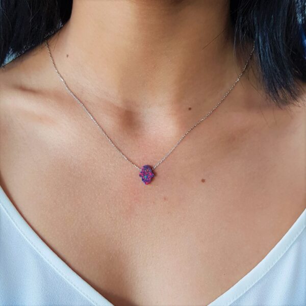 Small Reddish Purple Opal Hamsa